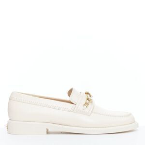 Chanel CC Heart Flower Charm Chain Leather Loafers